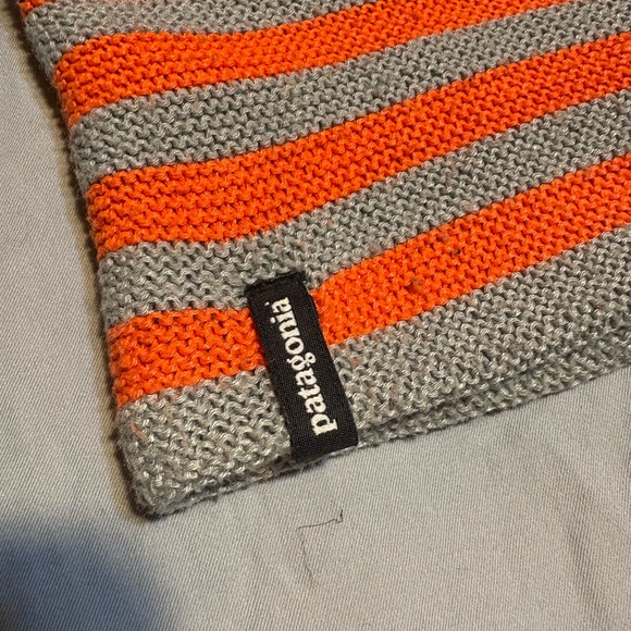 Patagonia Striped Beanie in Orange, Green, and Gray - Picture 2 of 2